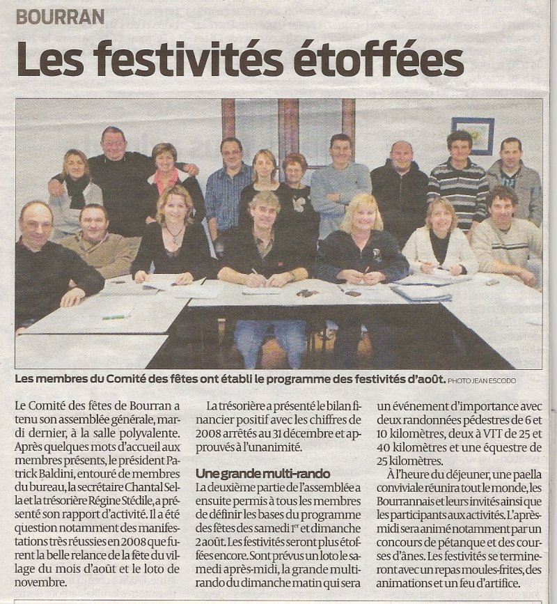 article de presse paru dans le SUD OUEST en mars 2009